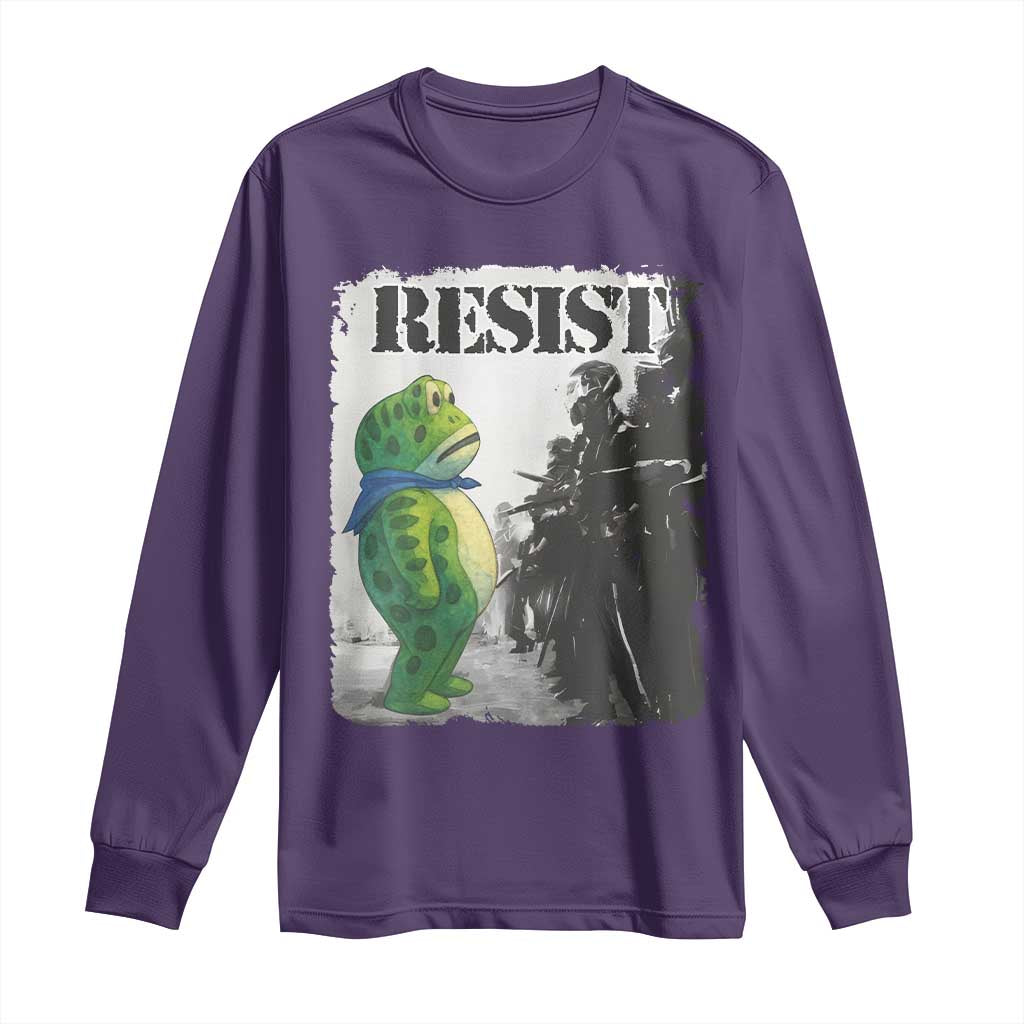 Frog Resist Long Sleeve Shirt Portland Frog Activist Protest City Art - Wonder Print Shop
