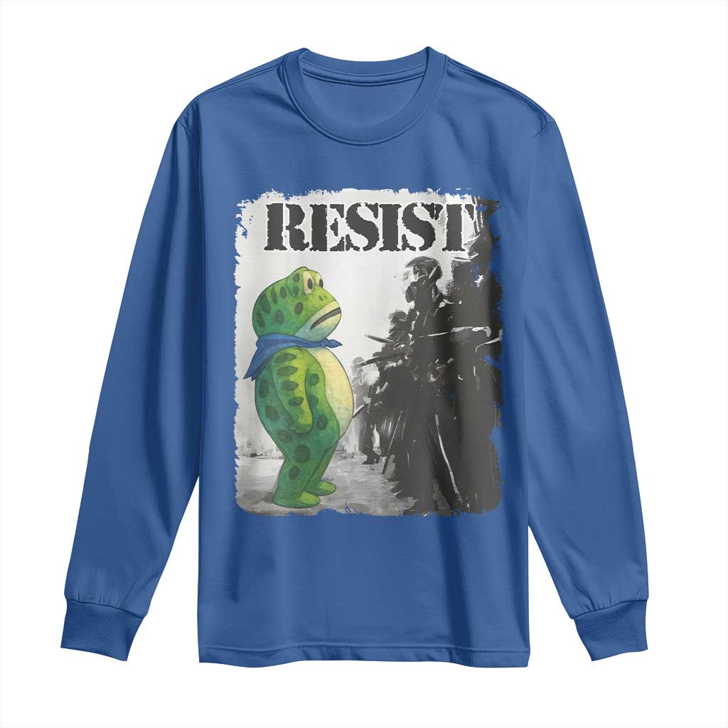 Frog Resist Long Sleeve Shirt Portland Frog Activist Protest City Art - Wonder Print Shop