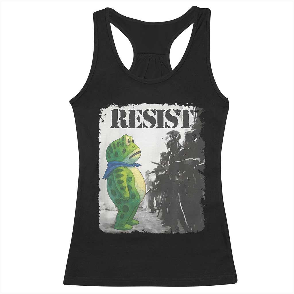 Frog Resist Racerback Tank Top Portland Frog Activist Protest City Art - Wonder Print Shop