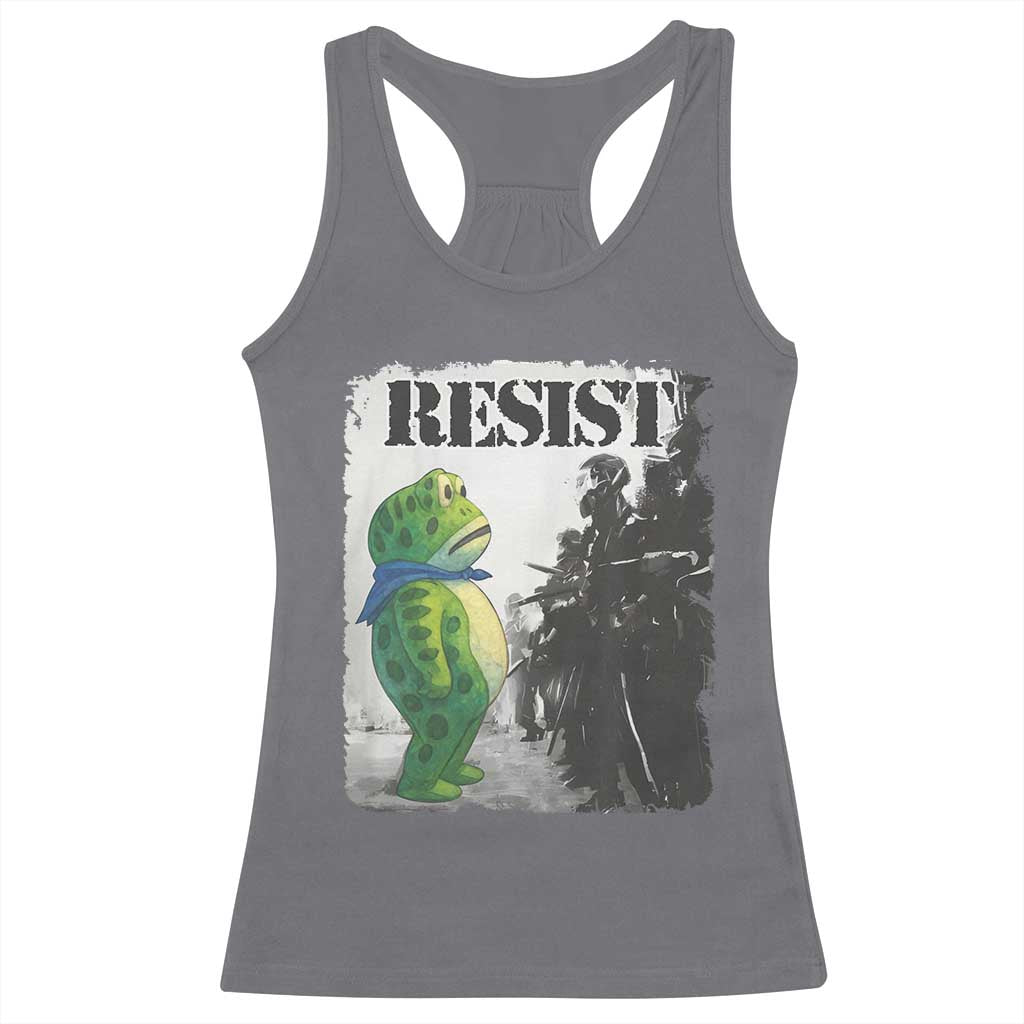 Frog Resist Racerback Tank Top Portland Frog Activist Protest City Art - Wonder Print Shop