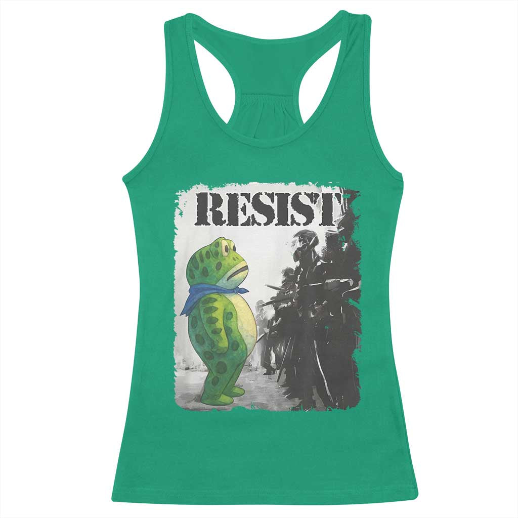 Frog Resist Racerback Tank Top Portland Frog Activist Protest City Art - Wonder Print Shop