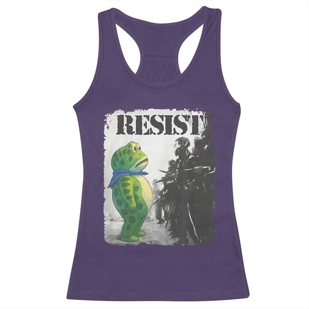Frog Resist Racerback Tank Top Portland Frog Activist Protest City Art - Wonder Print Shop