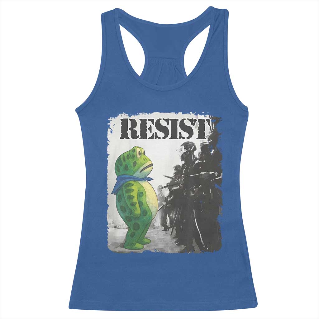 Frog Resist Racerback Tank Top Portland Frog Activist Protest City Art - Wonder Print Shop