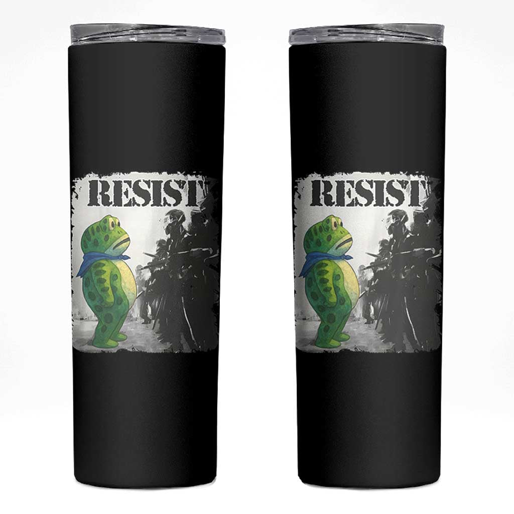 Frog Resist Skinny Tumbler Portland Frog Activist Protest City Art - Wonder Print Shop