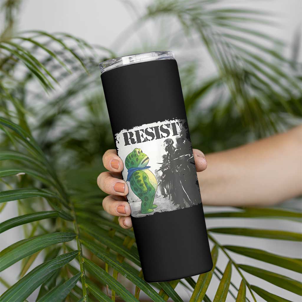 Frog Resist Skinny Tumbler Portland Frog Activist Protest City Art - Wonder Print Shop