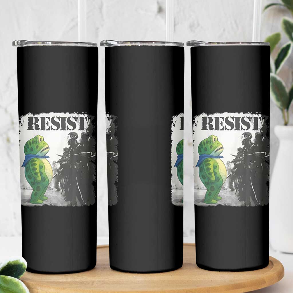 Frog Resist Skinny Tumbler Portland Frog Activist Protest City Art - Wonder Print Shop