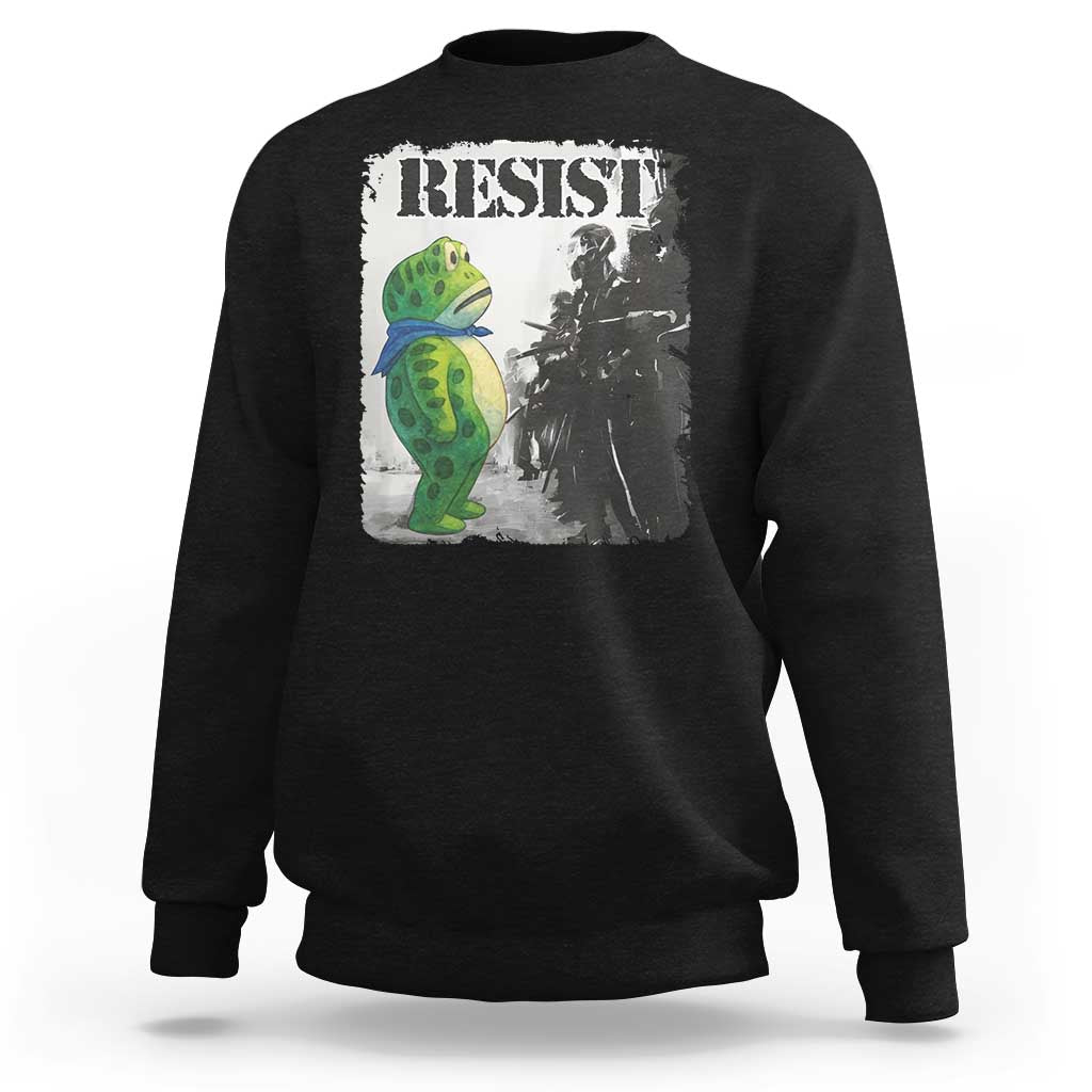 Frog Resist Sweatshirt Portland Frog Activist Protest City Art - Wonder Print Shop