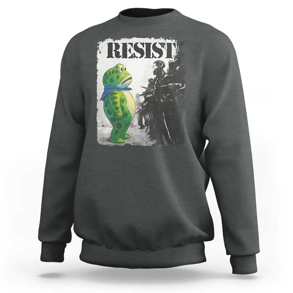 Frog Resist Sweatshirt Portland Frog Activist Protest City Art - Wonder Print Shop
