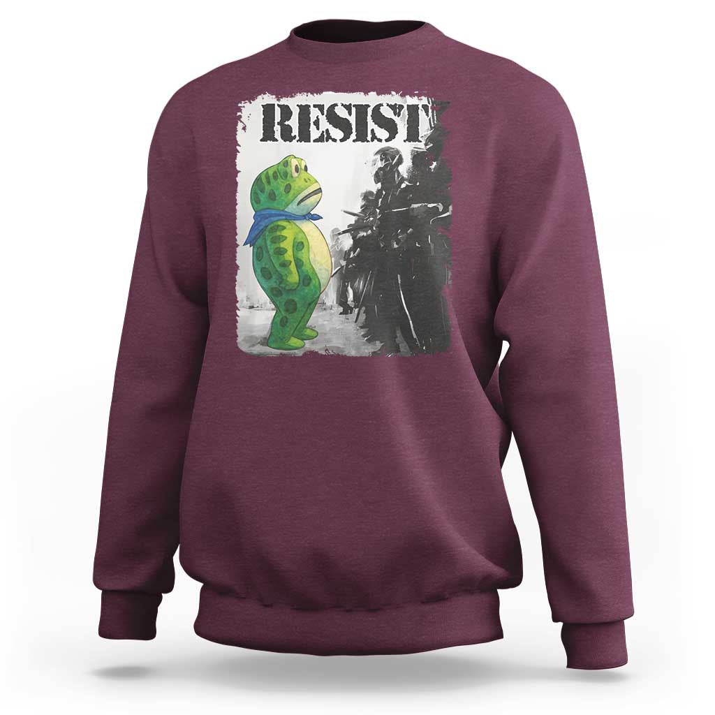 Frog Resist Sweatshirt Portland Frog Activist Protest City Art - Wonder Print Shop