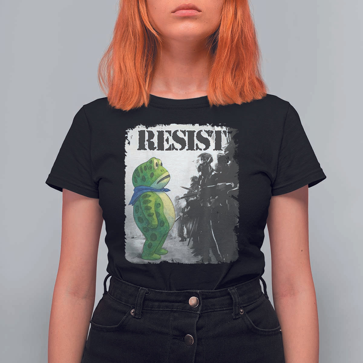 Frog Resist T Shirt For Women Portland Frog Activist Protest City Art - Wonder Print Shop