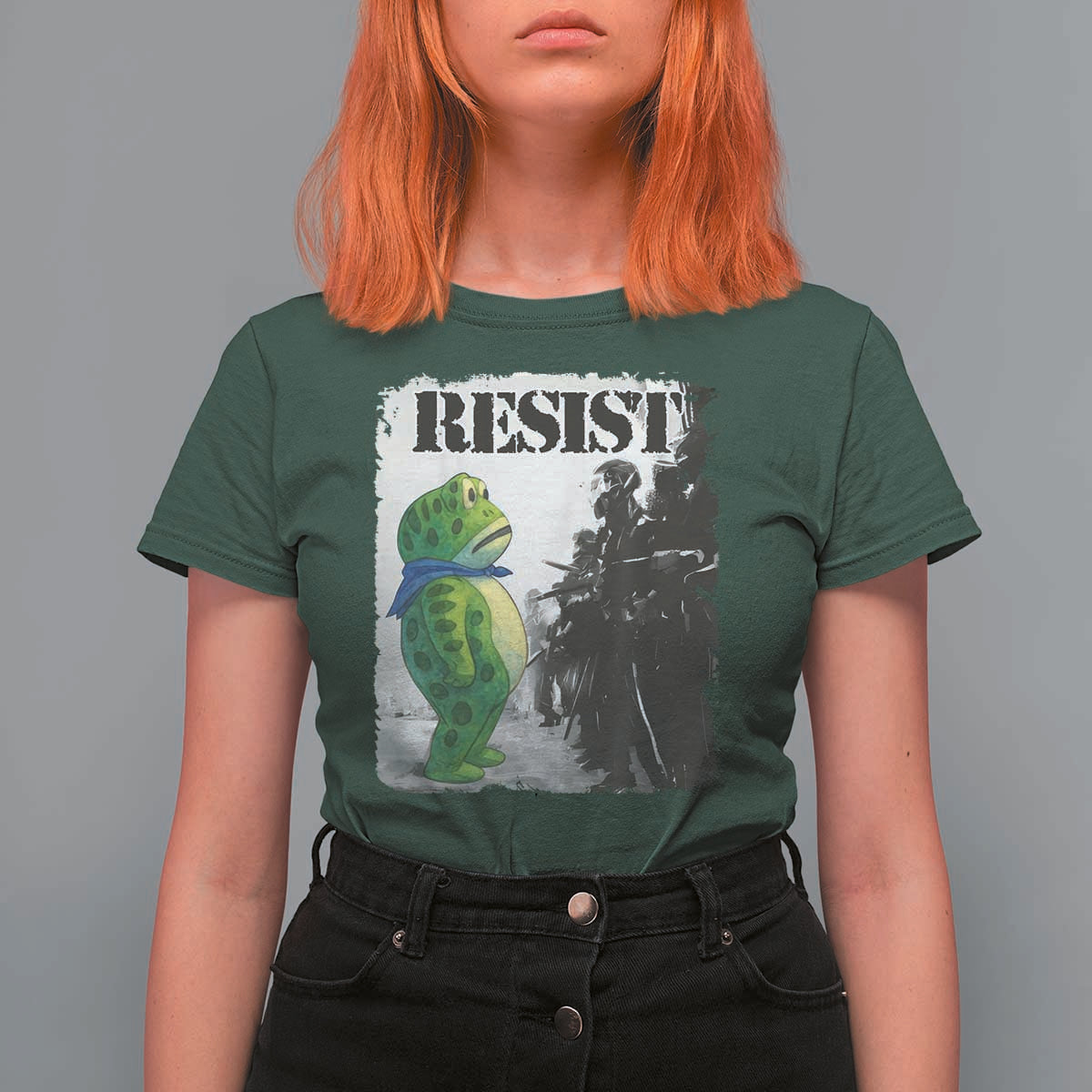 Frog Resist T Shirt For Women Portland Frog Activist Protest City Art - Wonder Print Shop