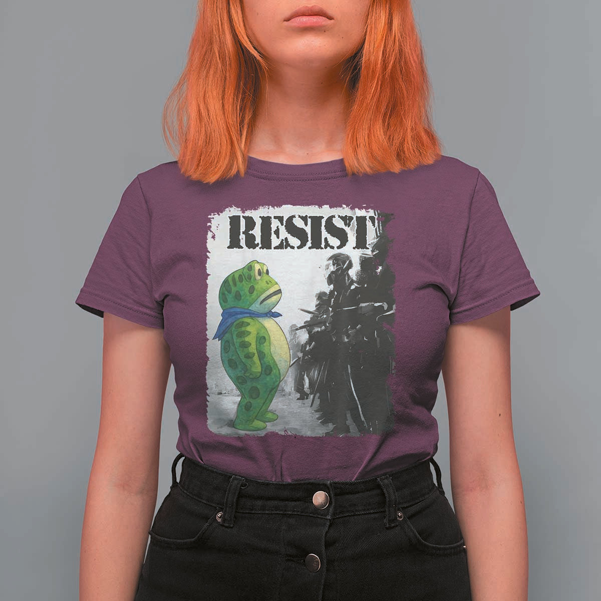 Frog Resist T Shirt For Women Portland Frog Activist Protest City Art - Wonder Print Shop