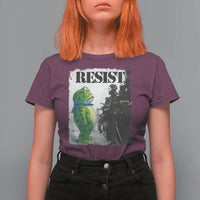 Frog Resist T Shirt For Women Portland Frog Activist Protest City Art - Wonder Print Shop