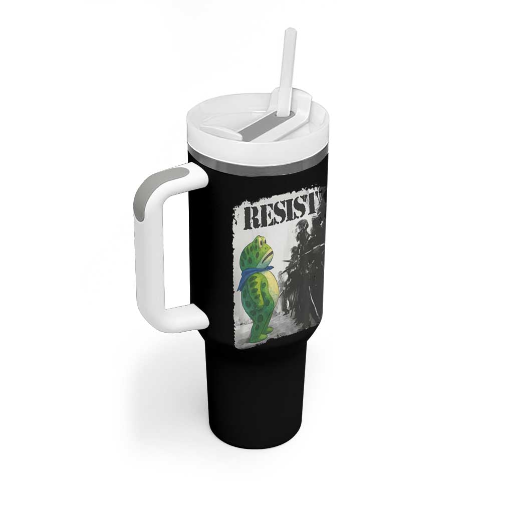 Frog Resist Tumbler With Handle Portland Frog Activist Protest City Art - Wonder Print Shop