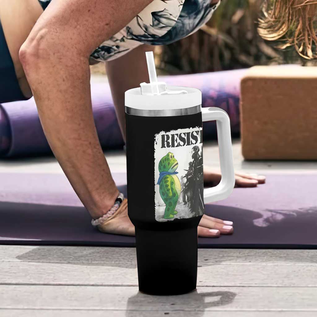 Frog Resist Tumbler With Handle Portland Frog Activist Protest City Art - Wonder Print Shop