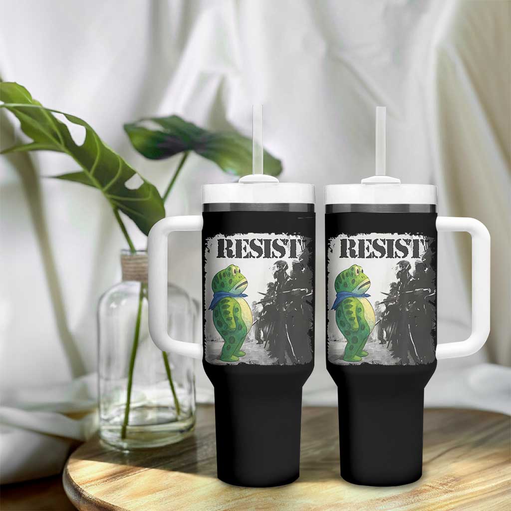 Frog Resist Tumbler With Handle Portland Frog Activist Protest City Art - Wonder Print Shop