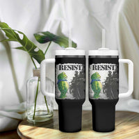 Frog Resist Tumbler With Handle Portland Frog Activist Protest City Art - Wonder Print Shop