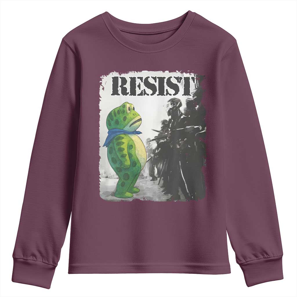 Frog Resist Youth Sweatshirt Portland Frog Activist Protest City Art - Wonder Print Shop