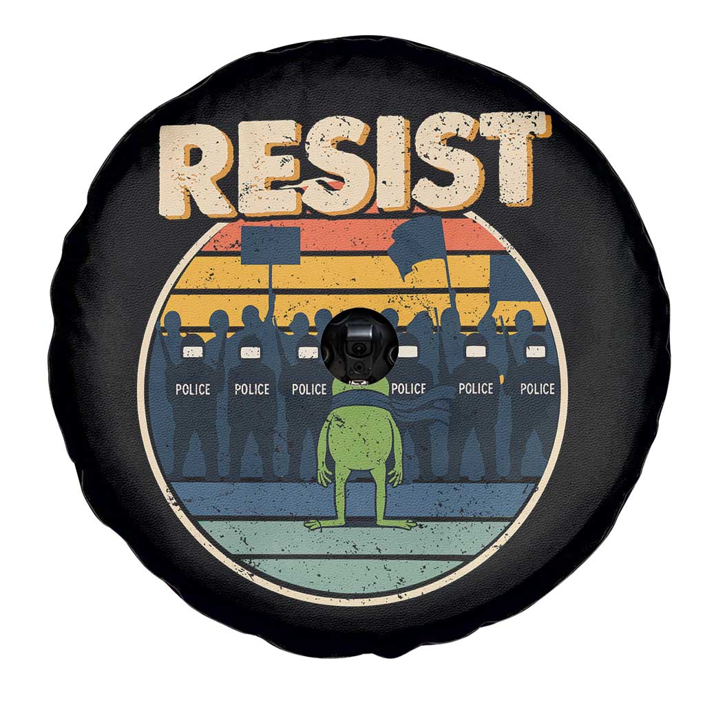 Frog Resist Spare Tire Cover Portland Frog Activist Protest Retro Sunset - Wonder Print Shop