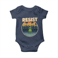 Frog Resist Baby Onesie Portland Frog Activist Protest Retro Sunset - Wonder Print Shop
