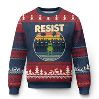Frog Resist Ugly Christmas Sweater Portland Frog Activist Protest Retro Sunset - Wonder Print Shop