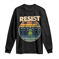Frog Resist Long Sleeve Shirt Portland Frog Activist Protest Retro Sunset - Wonder Print Shop