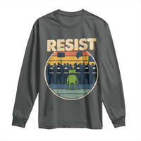 Frog Resist Long Sleeve Shirt Portland Frog Activist Protest Retro Sunset - Wonder Print Shop