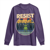 Frog Resist Long Sleeve Shirt Portland Frog Activist Protest Retro Sunset - Wonder Print Shop
