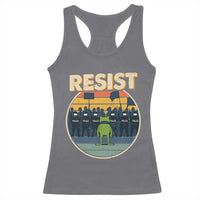 Frog Resist Racerback Tank Top Portland Frog Activist Protest Retro Sunset - Wonder Print Shop