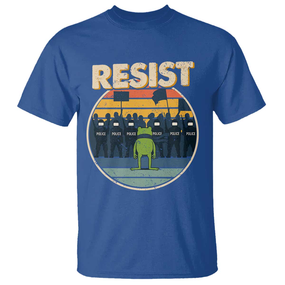 Frog Resist T Shirt Portland Frog Activist Protest Retro Sunset - Wonder Print Shop