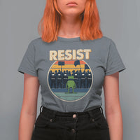 Frog Resist T Shirt For Women Portland Frog Activist Protest Retro Sunset - Wonder Print Shop