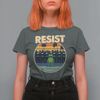 Frog Resist T Shirt For Women Portland Frog Activist Protest Retro Sunset - Wonder Print Shop