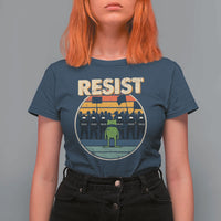 Frog Resist T Shirt For Women Portland Frog Activist Protest Retro Sunset - Wonder Print Shop