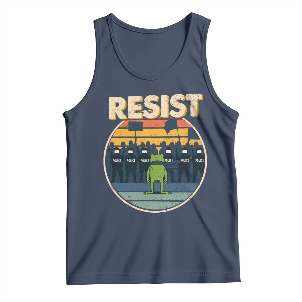 Frog Resist Tank Top Portland Frog Activist Protest Retro Sunset - Wonder Print Shop