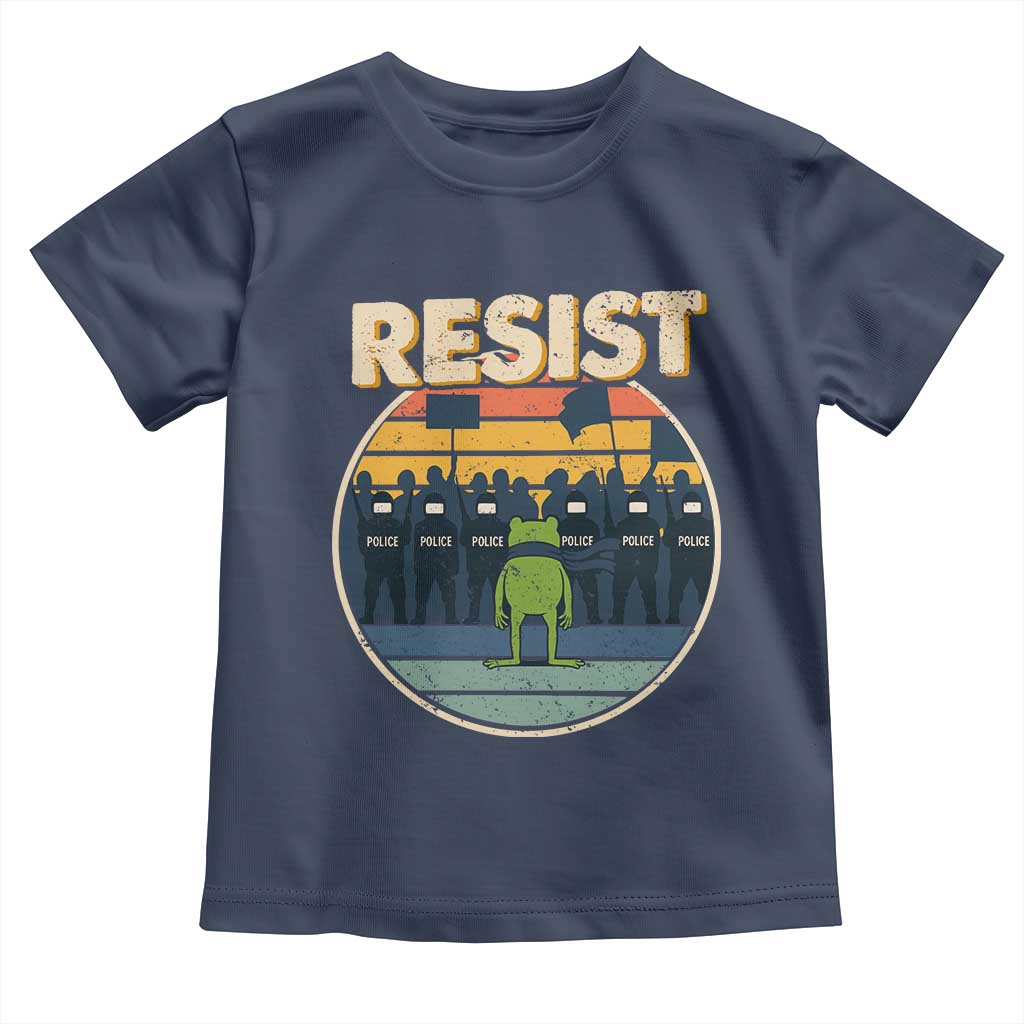 Frog Resist Toddler T Shirt Portland Frog Activist Protest Retro Sunset - Wonder Print Shop