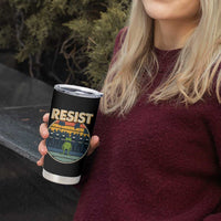 Frog Resist Tumbler Cup Portland Frog Activist Protest Retro Sunset - Wonder Print Shop