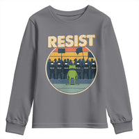 Frog Resist Youth Sweatshirt Portland Frog Activist Protest Retro Sunset - Wonder Print Shop