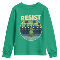 Frog Resist Youth Sweatshirt Portland Frog Activist Protest Retro Sunset - Wonder Print Shop