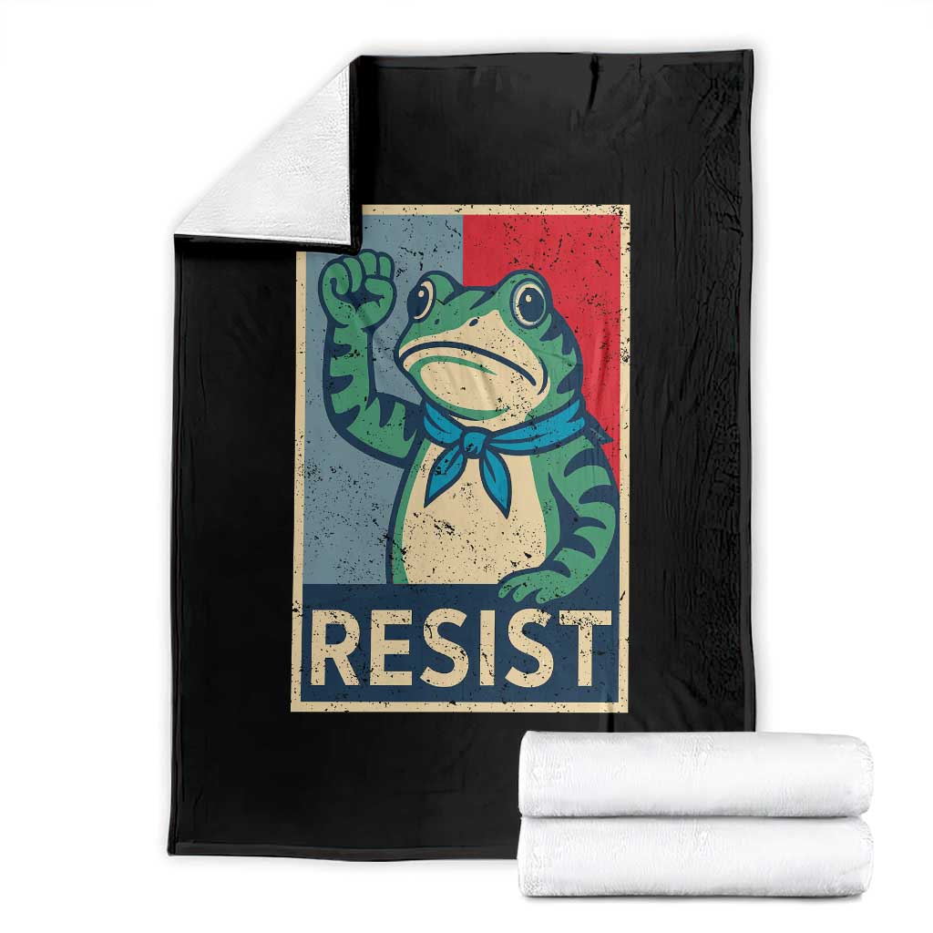 Frog Resist Throw Blanket Portland Frog Raised Fist Poster Graphic - Wonder Print Shop