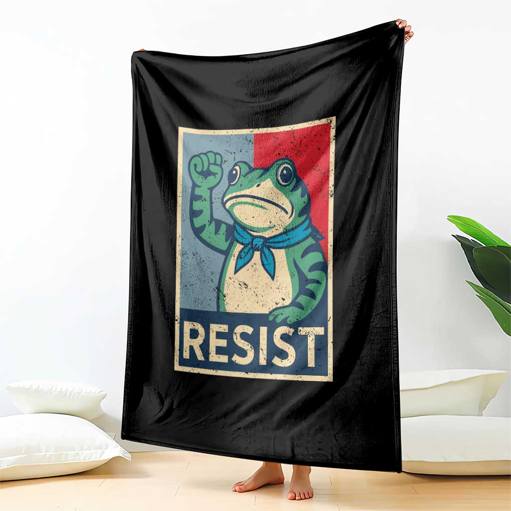 Frog Resist Throw Blanket Portland Frog Raised Fist Poster Graphic - Wonder Print Shop