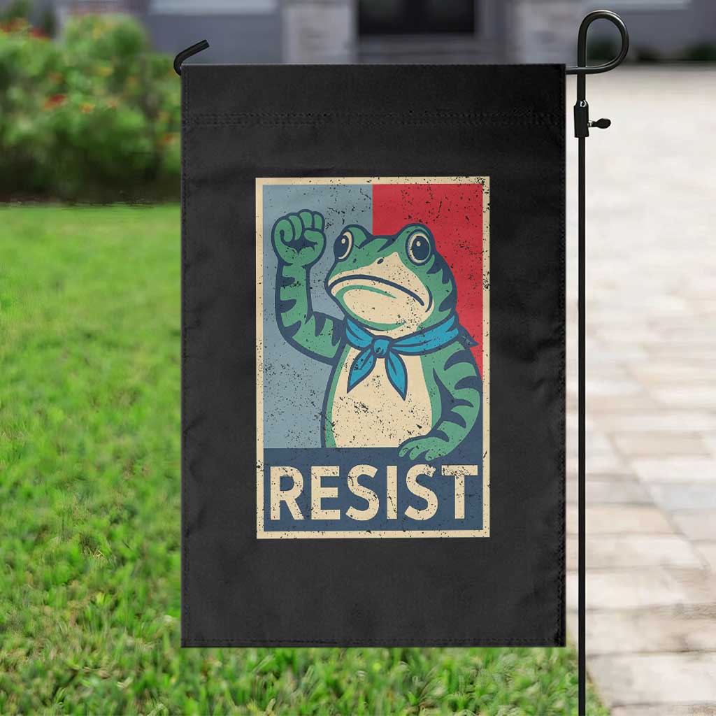 Frog Resist Garden Flag Portland Frog Raised Fist Poster Graphic - Wonder Print Shop