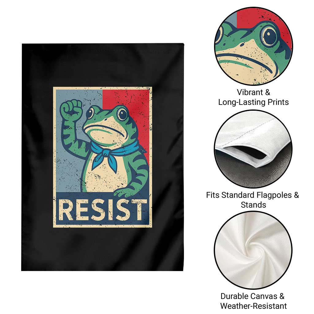 Frog Resist Garden Flag Portland Frog Raised Fist Poster Graphic - Wonder Print Shop