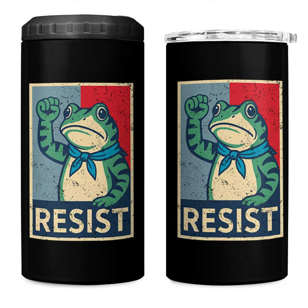 Frog Resist 4 in 1 Can Cooler Tumbler Portland Frog Raised Fist Poster Graphic - Wonder Print Shop