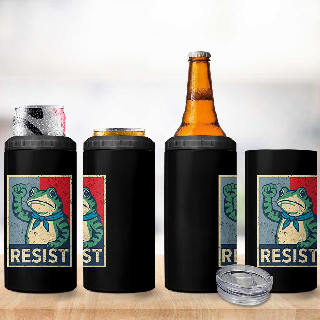 Frog Resist 4 in 1 Can Cooler Tumbler Portland Frog Raised Fist Poster Graphic - Wonder Print Shop