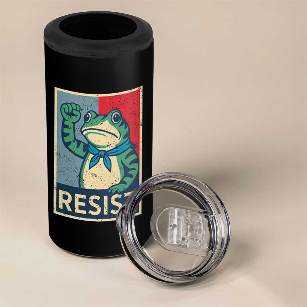 Frog Resist 4 in 1 Can Cooler Tumbler Portland Frog Raised Fist Poster Graphic - Wonder Print Shop