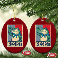 Frog Resist Ceramic Ornament Portland Frog Raised Fist Poster Graphic - Wonder Print Shop