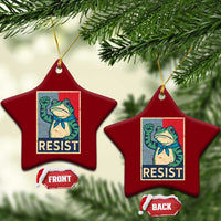 Frog Resist Ceramic Ornament Portland Frog Raised Fist Poster Graphic - Wonder Print Shop