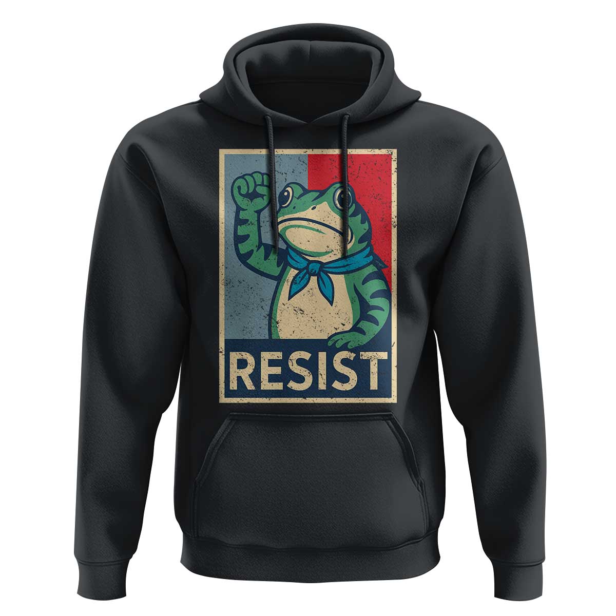 Frog Resist Hoodie Portland Frog Raised Fist Poster Graphic - Wonder Print Shop