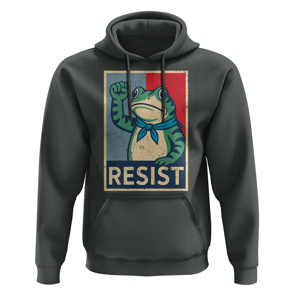 Frog Resist Hoodie Portland Frog Raised Fist Poster Graphic - Wonder Print Shop