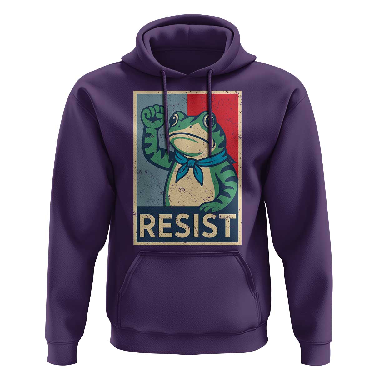Frog Resist Hoodie Portland Frog Raised Fist Poster Graphic - Wonder Print Shop